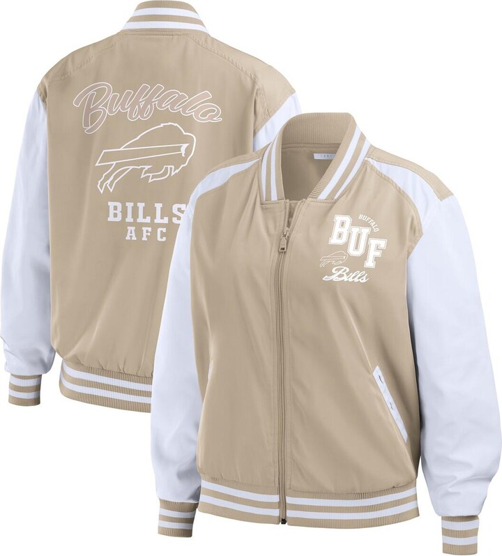 Wear by Erin Andrews Women's Tan Buffalo Bills Tonal Full-Zip Bomber Jacket