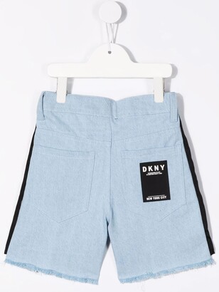 DKNY Sequin-Stripe Denim Shorts