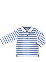 Thumbnail for your product : Armani Junior Striped Cotton Jersey Polo Shirt