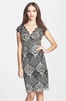 Thumbnail for your product : Marina Embroidered Floral Lace Sheath Dress