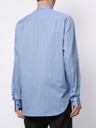 Giorgio Armani Stripe Print Collarless Shirt