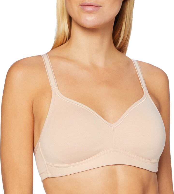 MELENECA Women's Strapless Bras for Large Bust Minimizer Unlined with  Underwire Clear Strap Pale Nude Heather 36D