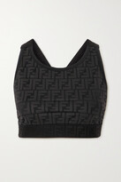 Thumbnail for your product : Fendi Embossed Stretch Sports Bra - Black