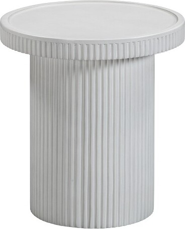TOV Furniture Darcy Concrete Indoor / Outdoor Side Table White 17.8"W x 17.8"D x 19.8"H