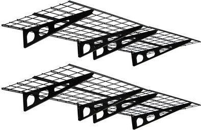 WFX Utility 2x6 FT 2PCS Garage Shelving Wall Mounted Heavy Duty 1600 LBS Folding Storage Shelves Sturdy Floating Wall Rack for Garage Organization Basement Worksh