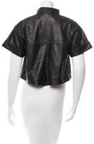 Thumbnail for your product : St. John Short Sleeve Leather Jacket w/ Tags
