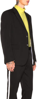 Calvin Klein Wool Gabardine Two Button Jacket in Black | FWRD