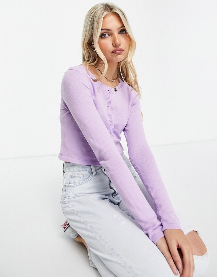 purple cropped jumper