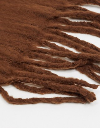 Monki Elsa recycled polyester scarf in dark brown