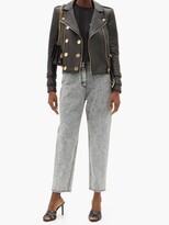 Thumbnail for your product : Balmain Low-rise Acid-wash Straight-leg Jeans - Grey