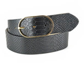 Thumbnail for your product : Neiman Marcus Snakeskin-Embossed Faux-Leather Trouser Belt, Black