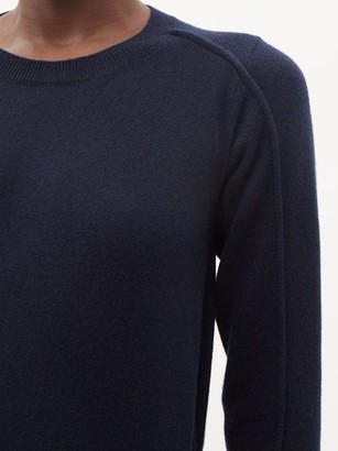 Stella McCartney Step-hem Regenerated Cashmere-blend Sweater - Navy