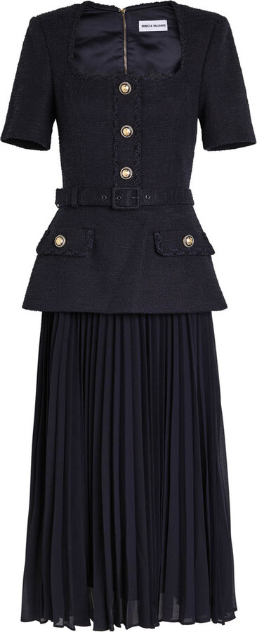 Rebecca Vallance Jonie Layered Tweed Midi Dress