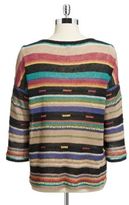 Thumbnail for your product : Lord & Taylor Aztec Striped Sweater
