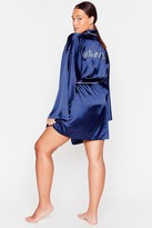Thumbnail for your product : Nasty Gal Womens It Was All a Dream Plus Size Satin Belted Robe
