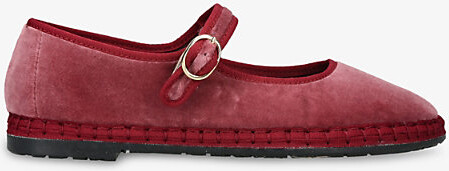 Flabelus Womens Pink Theresa Velvet Mary-Jane Shoes Eur 40 / 7 Uk Women