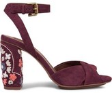 Thumbnail for your product : See by Chloe Embroidered Suede Sandals