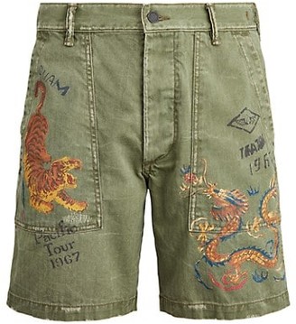 Polo Ralph Lauren Cotton-Herringbone Army Shorts - ShopStyle
