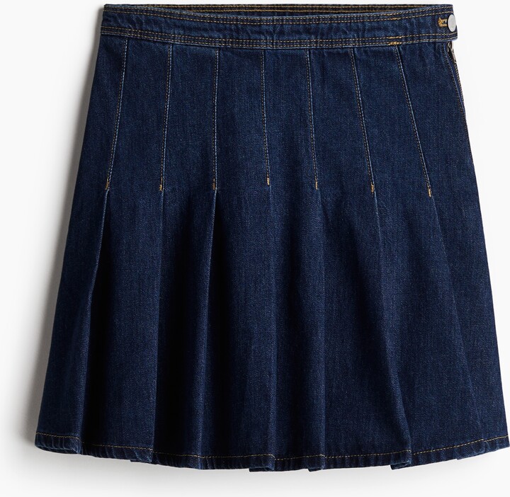 H&M Pleated denim skirt ShopStyle