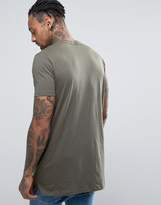 Thumbnail for your product : New Look Longline T-Shirt In Khaki