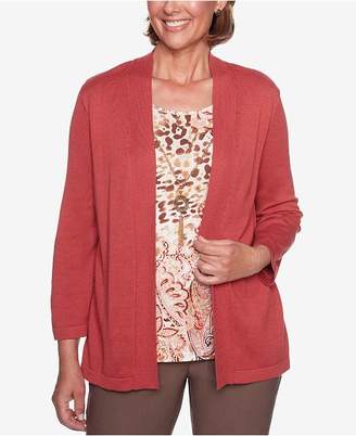 Alfred Dunner Sunset Canyon Paisley-Print Layered-Look Necklace Top