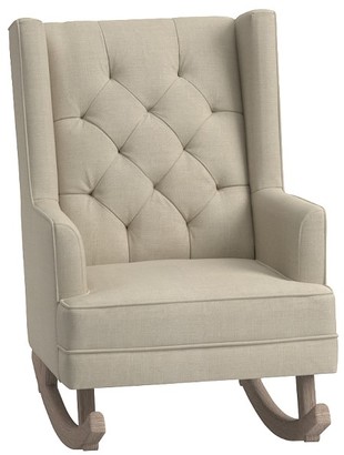 Pottery Barn Kids Modern Tufted Wingback Convertible Rocking Chair & Ottoman