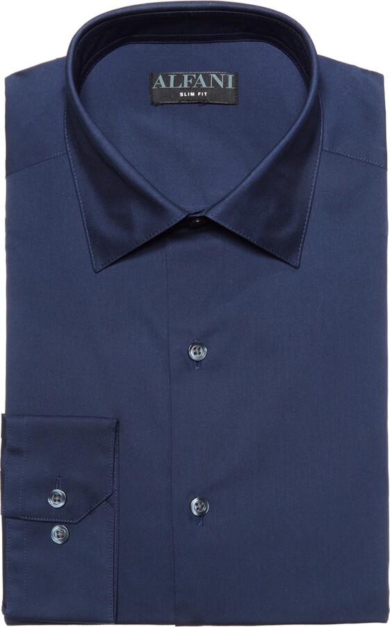 Alfani Men's Slim Fit 2-Way Stretch Performance Solid Dress Shirt ...