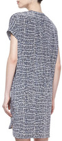 Thumbnail for your product : Vince Static-Print Silk Short Dress, Gray