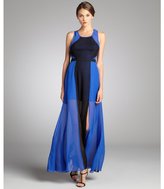 Thumbnail for your product : Max & Cleo royal blue and black chiffon 'Angela' gown