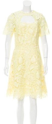 Oscar de la Renta Guipure Lace A-Line Dress
