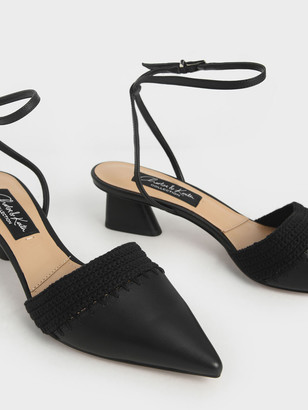 Charles & Keith Leather Crochet Pumps