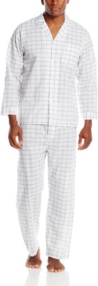 Geoffrey Beene Men's Big-Tall Plaid Broadcloth Pajama Set