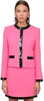 Thumbnail for your product : ROWEN ROSE Wool Crepe Jacket W/ Vinyl