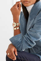 Thumbnail for your product : Gucci G-timeless Floral-print Leather And Gold-tone Watch - White