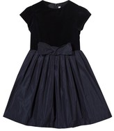 Thumbnail for your product : Il Gufo Navy Velvet Bow Dress