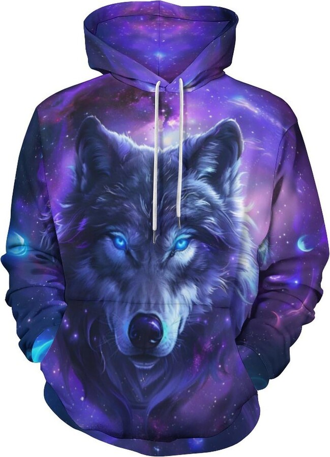 AviviRuth Men Women Wolf Graphic 3D Print Hoodies Cool Design Colorful Pullover Hooded Sweatshirt