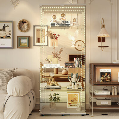 Ivy Bronx Tempered Glass Display Cabinet