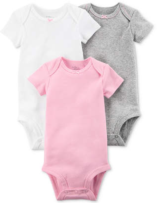 Carter's Little Planet Organics 3-Pack Assorted Solid Cotton Bodysuits, Baby Girls