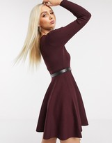 Thumbnail for your product : Lipsy v neck skater dress in black