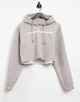Thumbnail for your product : Criminal Damage cropped hoodie in grey marl