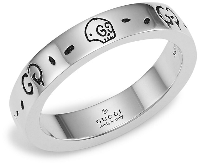 Gucci Ghost 4mm Sterling Silver Ring - ShopStyle Jewelry