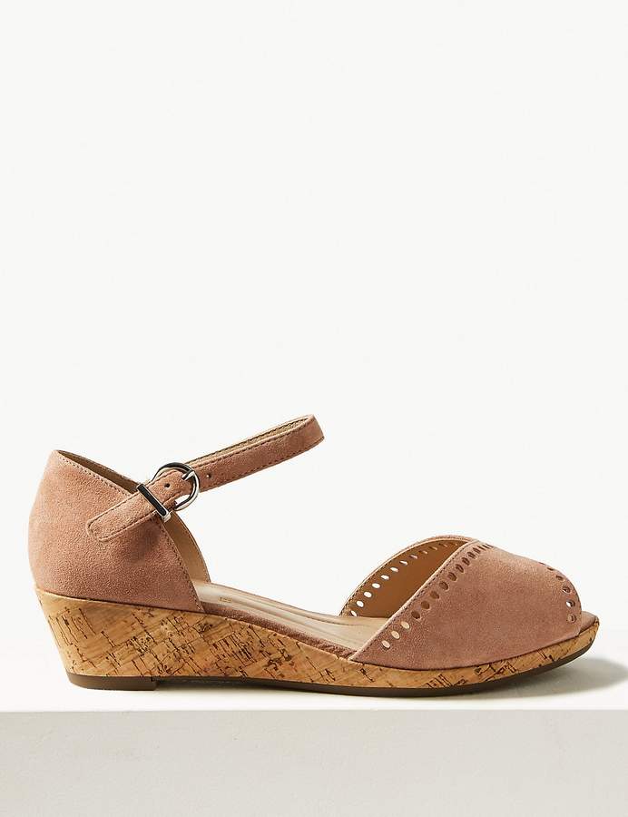 M&S CollectionMarks and Spencer Wide Fit Suede Wedge Heel