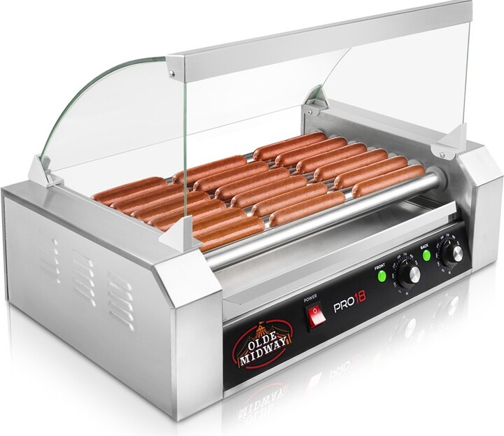 Olde Midway Electric Hot Dog Roller Grill Cooker with 7 Rollers and