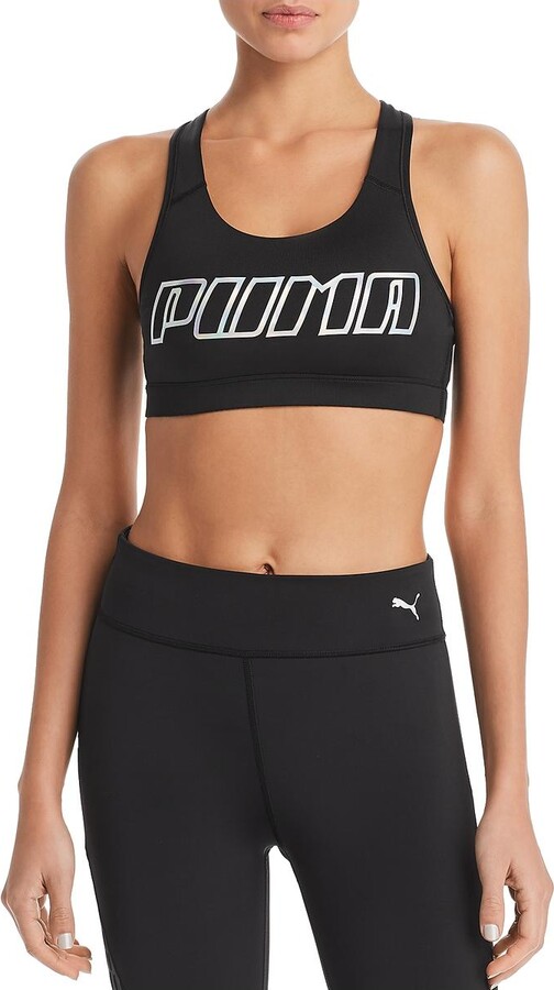 Puma Ladies Sport Bra Women Yoga Activewear Bras Black Pink Black
