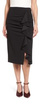 Thumbnail for your product : Vince Camuto Women's Front Ruffle Crepe Ponte Pencil Skirt