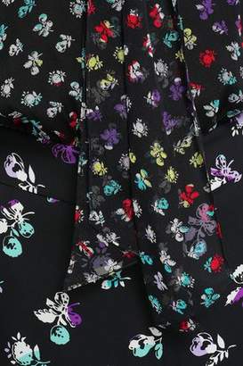 Diane von Furstenberg Pussy-bow Floral-print Silk-georgette And Crepe Jumpsuit