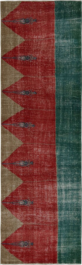 1stDibs Vintage Turkish Runner Rug In Red, Teal And Gold Patterns By Rug & Kilim