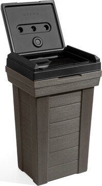 Step2 Lakewood Patio 33 Gallon Trash Can Dark Cedar