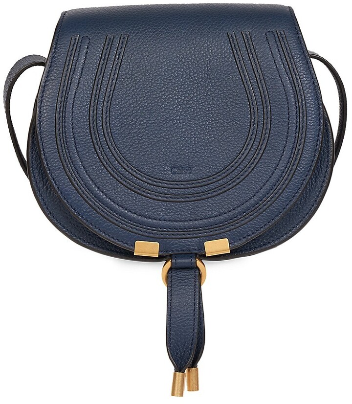 navy purse leather