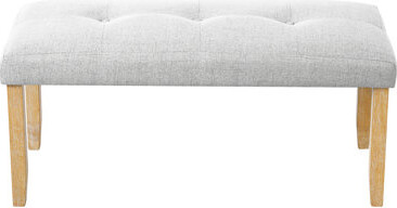 George Oliver Armless Upholstered Bench In American Style Wood Tone Foam Filled 15 Minutes To Assemble 250 Lbs Capacity For Living Room Linen Upholstery Rubbe